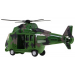 Vojenský vrtuľník so zvukovými a svetelnými efektami zelený